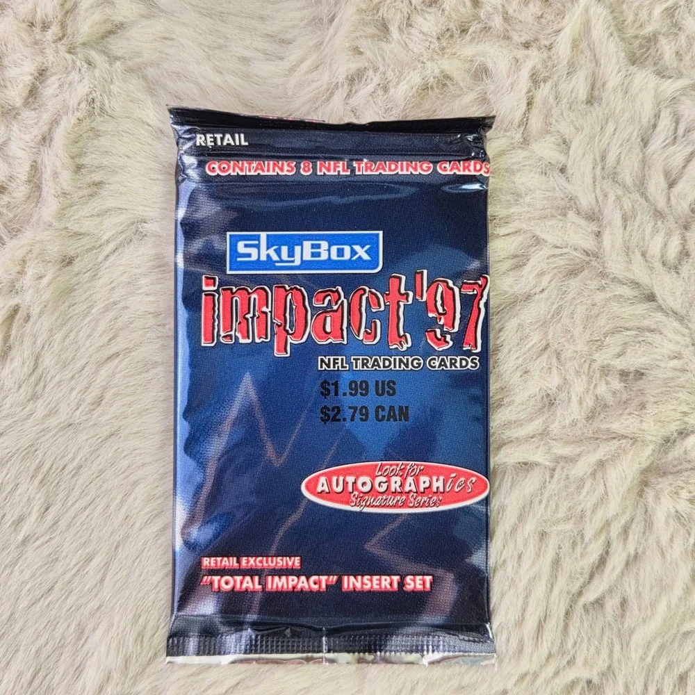 Lot of 5 1997 SkyBox Impact NFL Football Trading Card Packs Sealed Retail New